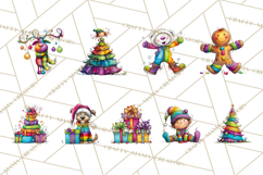 Rainbow Christmas Magic PNG Clipart, Christmas Trees Product Image 5