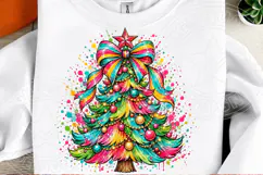 Rainbow Christmas Tree PNG Sublimation Product Image 2