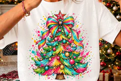Rainbow Christmas Tree PNG Sublimation Product Image 3