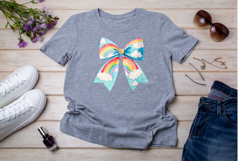 rainbow cloudy bow, sky coquette bow, cheerful bow design, cloudy sky clipart, digital bow design, vibrant rainbow bow, sky bow art, rainbow cheerful design, coquette bow art, sky sublimation design,