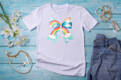rainbow cloudy bow, sky coquette bow, cheerful bow design, cloudy sky clipart, digital bow design, vibrant rainbow bow, sky bow art, rainbow cheerful design, coquette bow art, sky sublimation design,