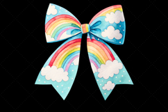 rainbow cloudy bow, sky coquette bow, cheerful bow design, cloudy sky clipart, digital bow design, vibrant rainbow bow, sky bow art, rainbow cheerful design, coquette bow art, sky sublimation design,