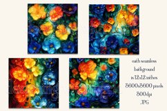 Alcohol Ink Rainbow Colors Floral Patterns, Watercolor, s1 Product Image 2