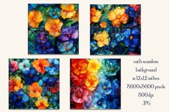 Alcohol Ink Rainbow Colors Floral Patterns, Watercolor, s2 Product Image 2