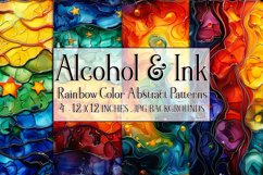 Alcohol Ink Rainbow Colors Abstract Patterns, Watercolor, s5 Product Image 1