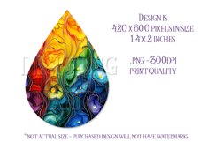 Alcohol Ink Teardrop Earring Design, Floral Earring PNG 14 Product Image 2