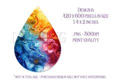Alcohol Ink Teardrop Earring Design, Floral Earring Design 8 Product Image 2