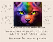 Magical Rainbow Cat Head Tumbler Wrap PNG Product Image 2