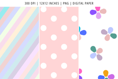Rainbow Color Pastel Seamless Digital Paper Product Image 4
