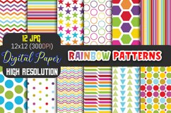 Rainbow Color Pattern | Colorful Pattern | Digital Papers Product Image 1