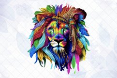 Rainbow Colored Lion Sublimation Clipart Product Image 2