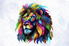 Rainbow Colored Lion Sublimation Clipart Product Image 3