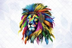 Rainbow Colored Lion Sublimation Clipart Product Image 5