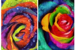 Rainbow colored rose digital painting Product Image 2