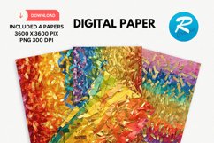 Rainbow Colored Shredded Digital Paper, Rainbow Background Product Image 1
