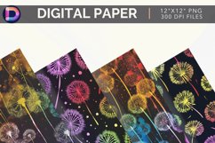 Rainbow Dandelions Pattern Digital Paper Product Image 1