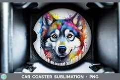 GorgeousRainbow Dog Car Coaster design.