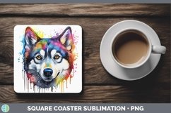 GorgeousRainbow Dog Square Coaster design.