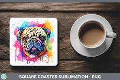GorgeousRainbow Dog Square Coaster design.