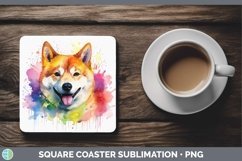 GorgeousRainbow Dog Square Coaster design.