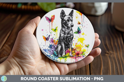 GorgeousRainbow Drips Round Coaster design.