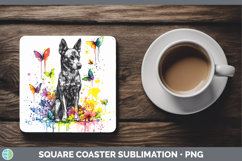 GorgeousRainbow Drips Square Coaster design.