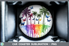 GorgeousRainbow Drips BS01 Car Coaster design.