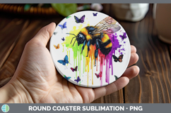 GorgeousRainbow Drips BS01 Round Coaster design.