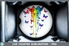 GorgeousRainbow Drips BS01 Car Coaster design.