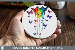GorgeousRainbow Drips BS01 Round Coaster design.