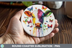 GorgeousRainbow Drips BS01 Round Coaster design.