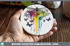 GorgeousRainbow Drips BS01 Round Coaster design.