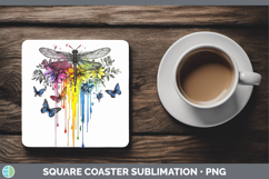 GorgeousRainbow Drips BS01 Square Coaster design.