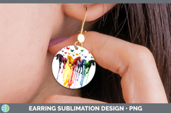 GorgeousRainbow Drips BS01 Round Earrings design.