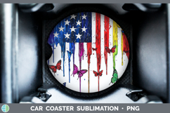 GorgeousRainbow Drips BS01 Car Coaster design.