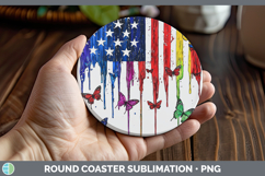 GorgeousRainbow Drips BS01 Round Coaster design.