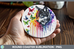 GorgeousRainbow Drips BS01 Round Coaster design.