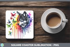 GorgeousRainbow Drips BS01 Square Coaster design.