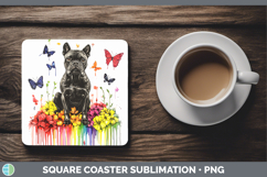 GorgeousRainbow Drips Square Coaster design.