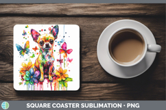 GorgeousRainbow Drips Square Coaster design.