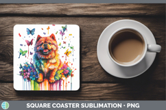 GorgeousRainbow Drips Square Coaster design.
