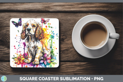 GorgeousRainbow Drips Square Coaster design.