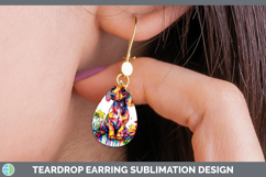 GorgeousRainbow Drips Teardrop Earrings design.