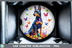 GorgeousRainbow Drips Car Coaster design.