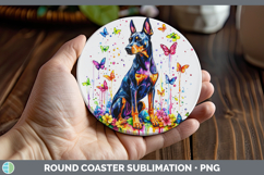 GorgeousRainbow Drips Round Coaster design.