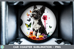 GorgeousRainbow Drips Car Coaster design.