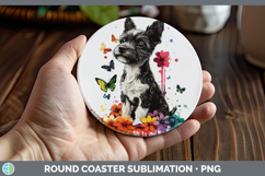 GorgeousRainbow Drips Round Coaster design.