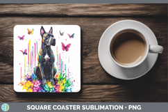 GorgeousRainbow Drips Square Coaster design.