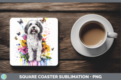 GorgeousRainbow Drips Square Coaster design.