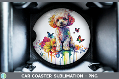 GorgeousRainbow Drips Car Coaster design.